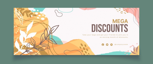 Hand drawn abstract shapes facebook cover