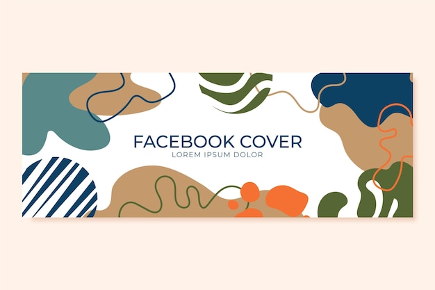 Hand drawn abstract shapes facebook cover