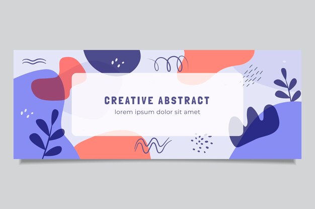 Hand drawn abstract shapes facebook cover