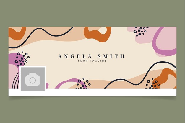 Hand drawn abstract shapes facebook cover