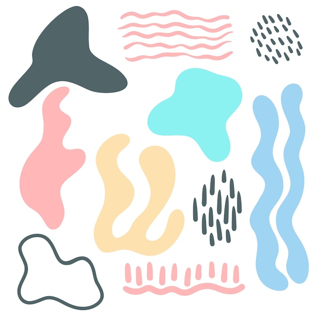 Hand drawn abstract shapes pack