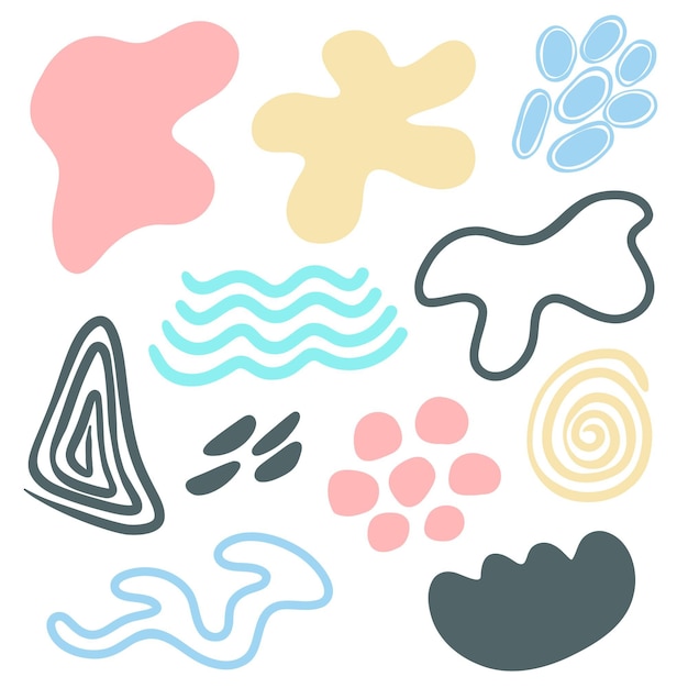 Hand drawn abstract shapes pack