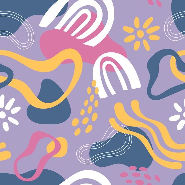 Hand drawn abstract shapes pattern design