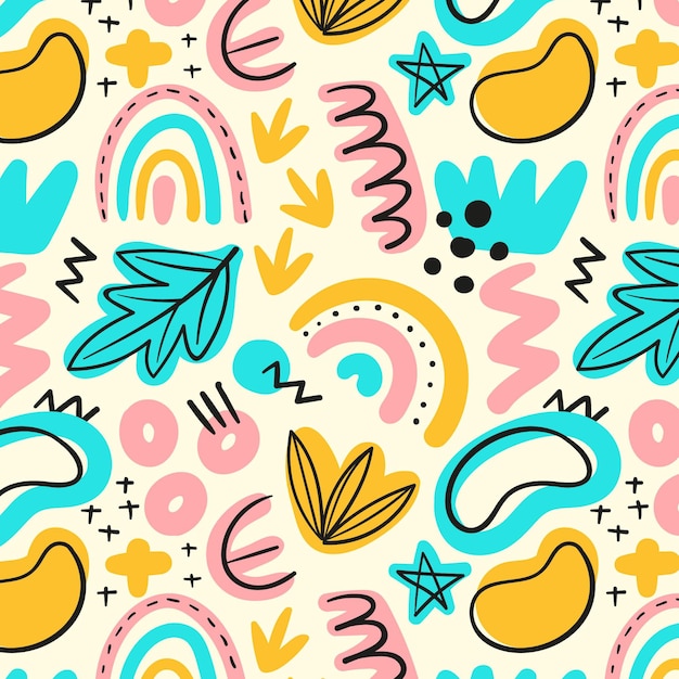 Free Vector hand drawn abstract shapes pattern