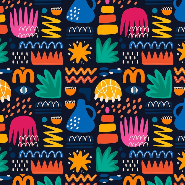 Free Vector hand drawn abstract shapes pattern