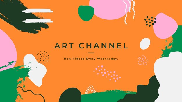 Hand drawn abstract shapes youtube channel art