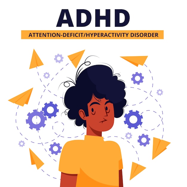 Free Vector hand drawn adhd illustration