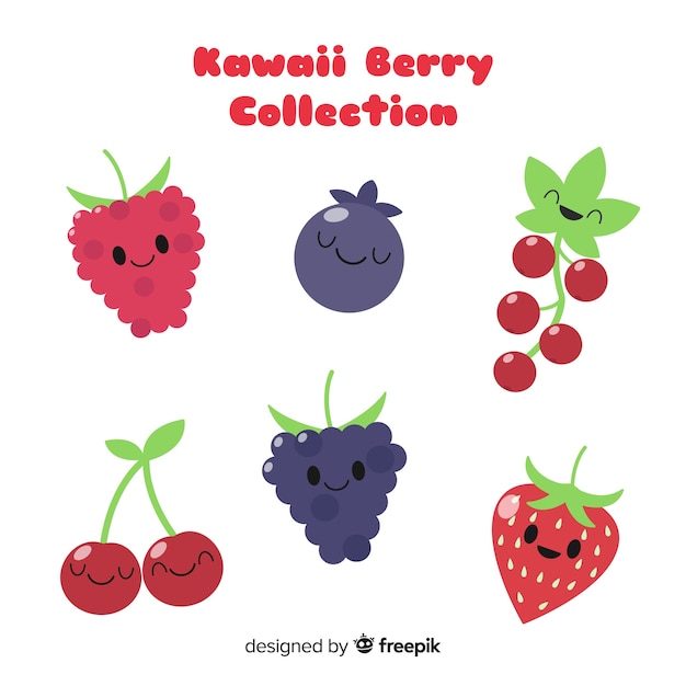 Hand drawn adorable food collection