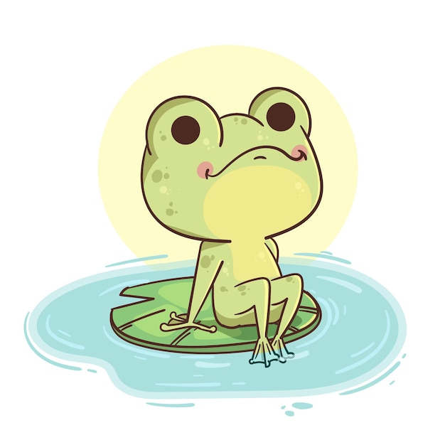 Free Vector hand drawn adorable frog illustration