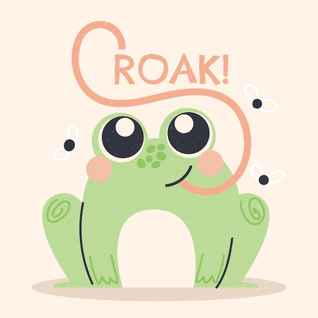 Free vector hand drawn adorable frog illustration