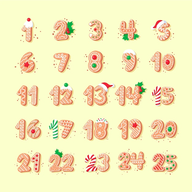 Hand drawn advent calendar illustration