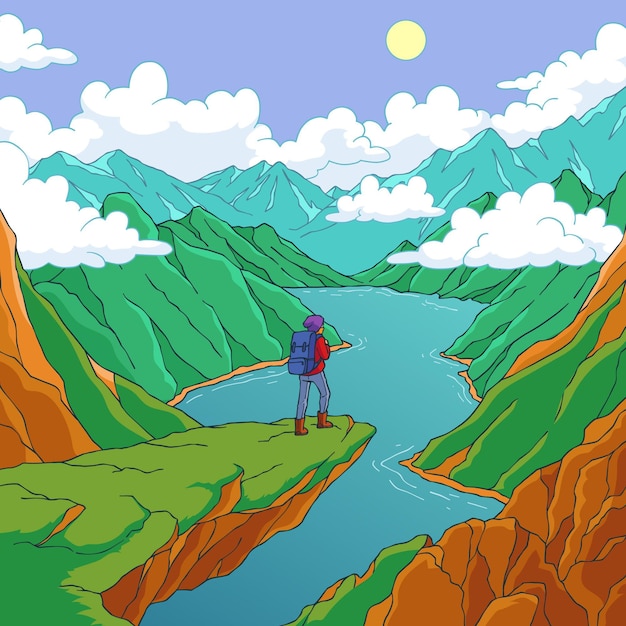 Hand drawn adventure background