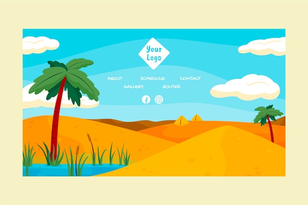 Free Vector hand drawn adventure landing page template