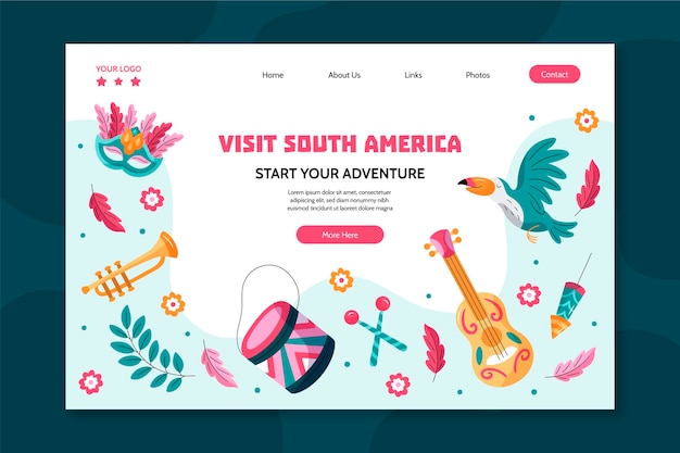 Free Vector hand drawn adventure landing page