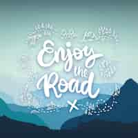 Free vector hand drawn adventure lettering with photo