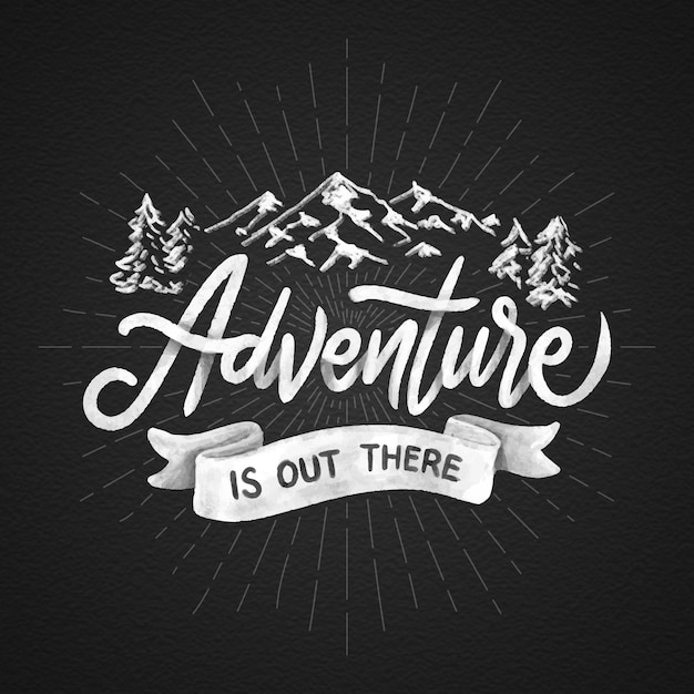 Free Vector hand drawn adventure lettering