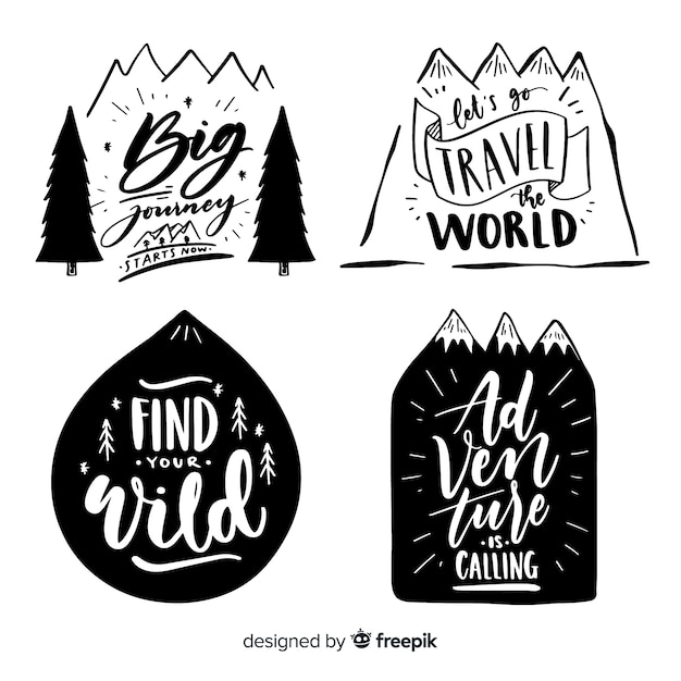 Free vector hand drawn adventure logo collection