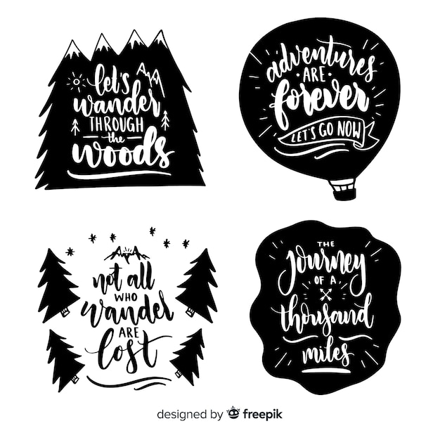 Hand drawn adventure logo collection