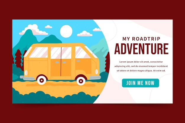 Hand drawn adventure social media post template