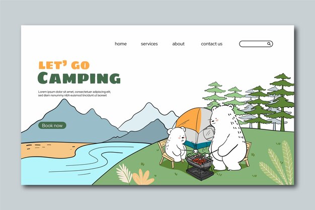 Hand drawn adventure web template