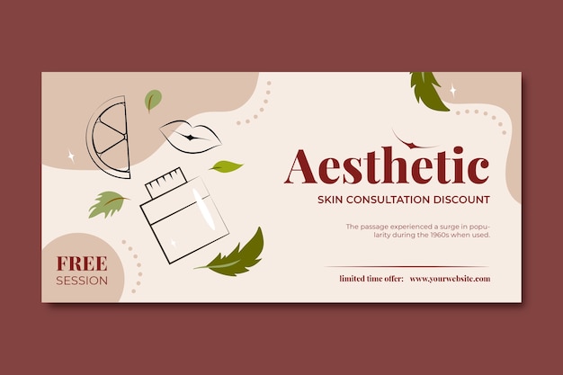 Free vector hand drawn aesthetic medicine horizontal sale banner template