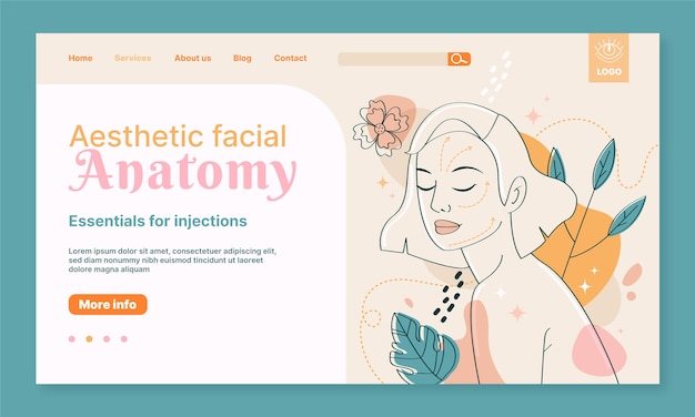 Free Vector hand drawn aesthetic medicine landing page