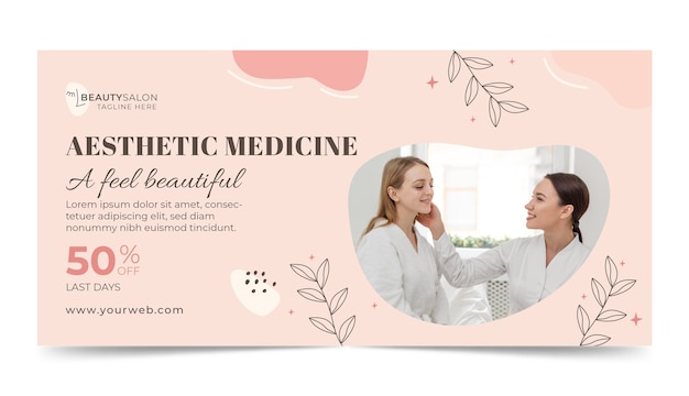 Free vector hand drawn aesthetic medicine sale banner