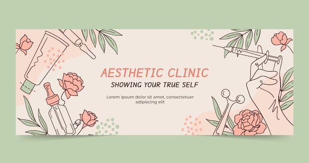 Hand drawn aesthetic medicine template design