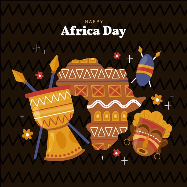 Free Vector hand drawn africa day illustration