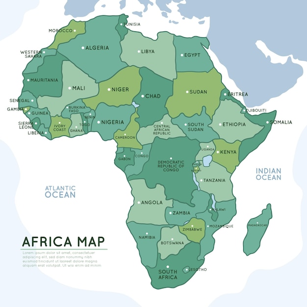 Hand drawn africa map infographic