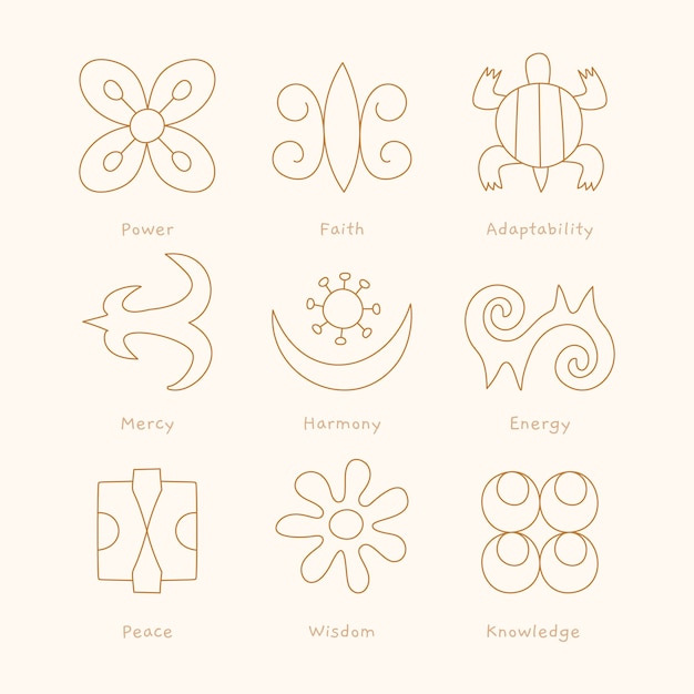 Free Vector hand drawn african symbol set