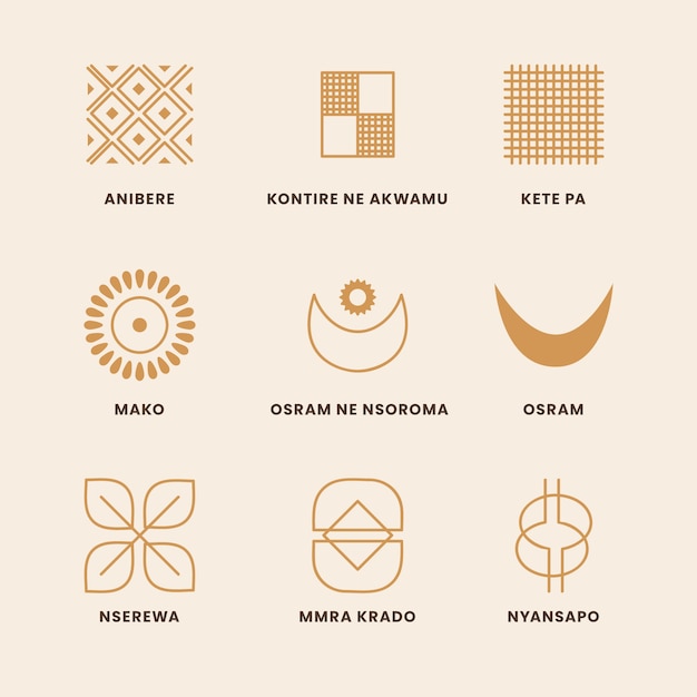 Free Vector hand drawn african symbol set