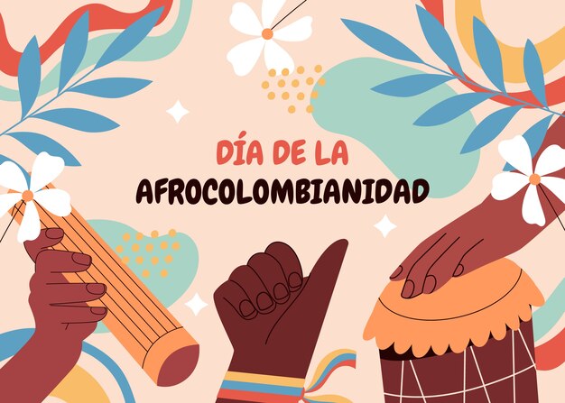 Hand drawn afrocolombianidad background