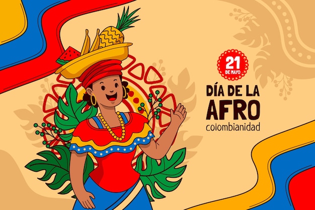 Hand drawn afrocolombianidad background