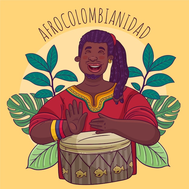 Free Vector hand drawn afrocolombianidad illustration