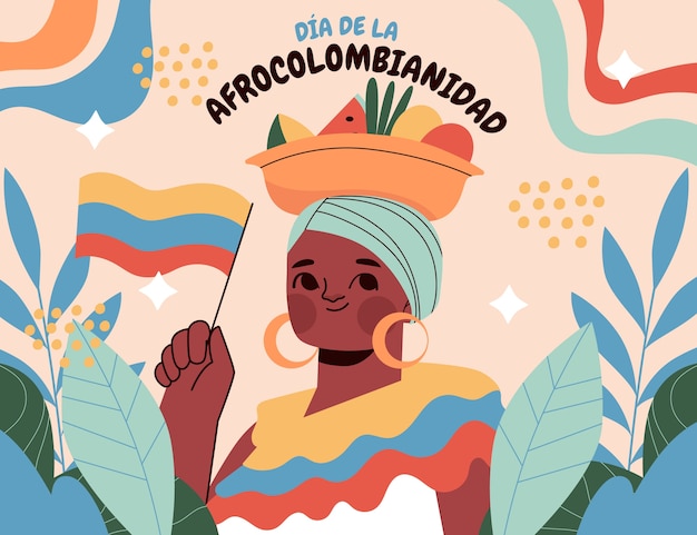 Hand drawn afrocolombianidad illustration