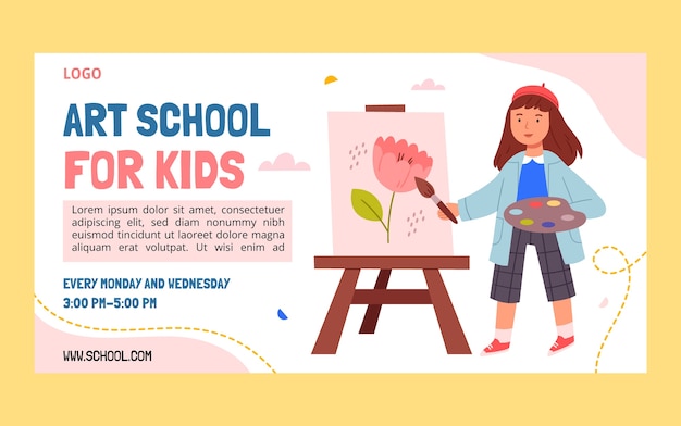 Free Vector hand drawn after school activities facebook template