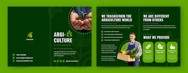 Free Vector hand drawn agriculture company brochure