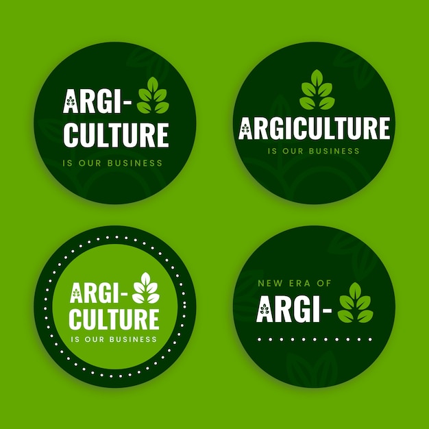 Free Vector hand drawn agriculture company labels