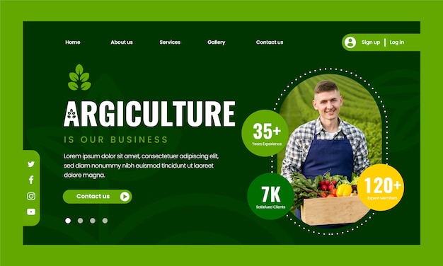 Free Vector hand drawn agriculture company landing page