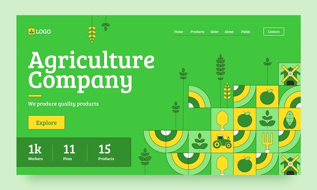 Hand drawn agriculture company landing page