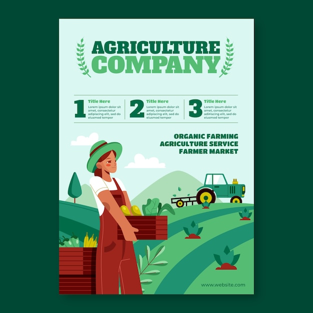 Hand drawn agriculture company poster