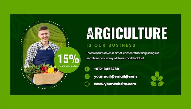 Hand drawn agriculture company sale banner