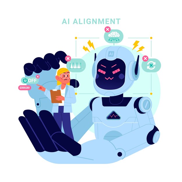 Hand drawn ai alignment illustration