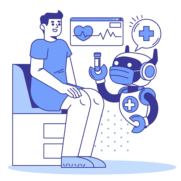 Free Vector hand drawn ai healthcare illustration