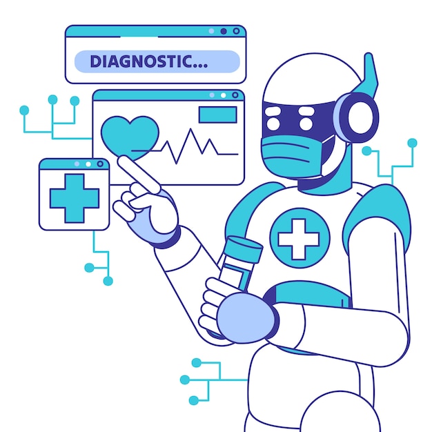 Hand drawn ai healthcare illustration