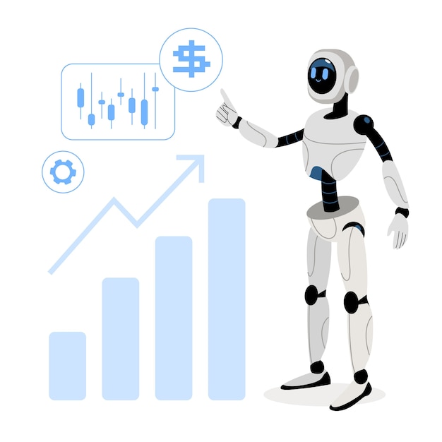 Hand drawn ai investing illustration