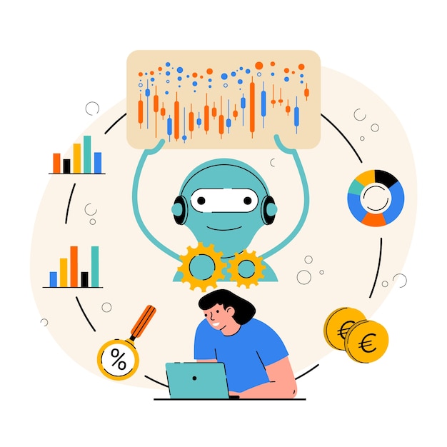 Free vector hand drawn ai investing illustration