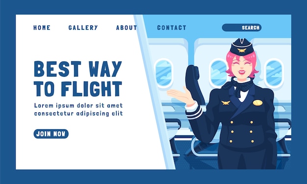 Free Vector hand drawn airline service landing page