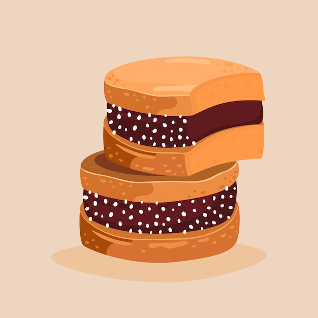 Hand drawn alfajor illustration